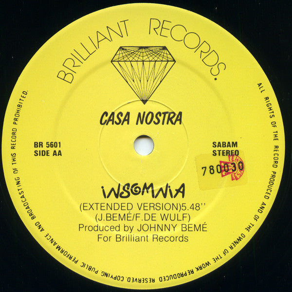 Casa Nostra (2) : Insomnia (12")