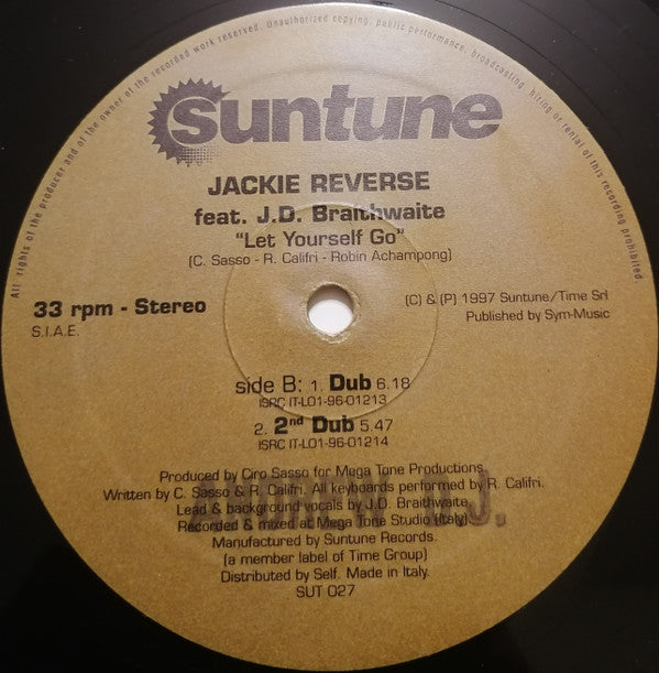 Jackie Reverse Featuring J.D. Braithwaite : Let Yourself Go (12")