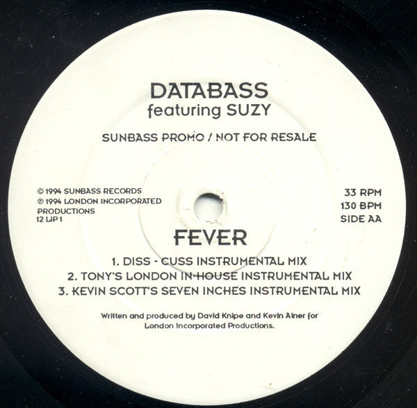 Databass (7) Featuring Suzy (19) : Fever (12", Promo, Whi)