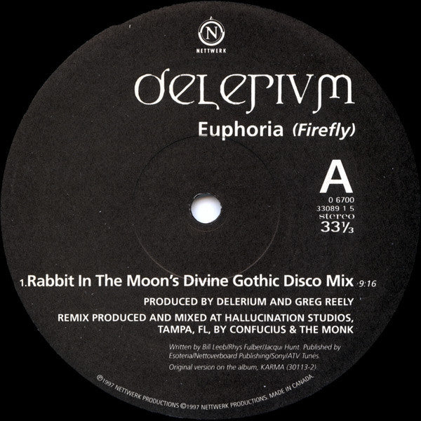 Delerium : Euphoria (Firefly) Rabbit In The Moon Mixes (12", Single)