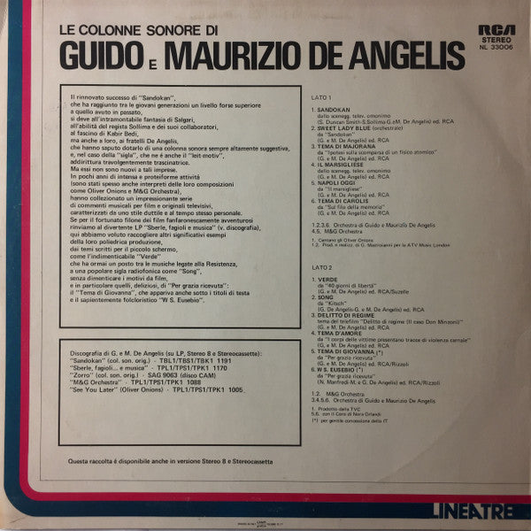 Guido E Maurizio De Angelis* : Le Colonne Sonore Di Guido E Maurizio De Angelis (LP, Comp)