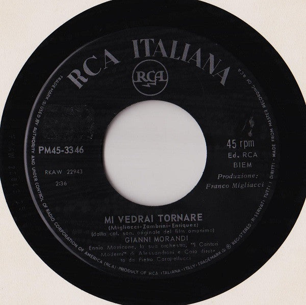 Gianni Morandi : Mi Vedrai Tornare / La Fisarmonica (7")
