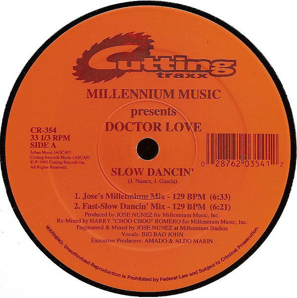 Millenium Presents Doctor Love : Slow Dancin' (12")
