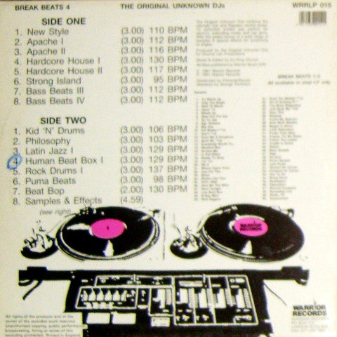 The Original Unknown DJ's : Break Beats 4 (LP)