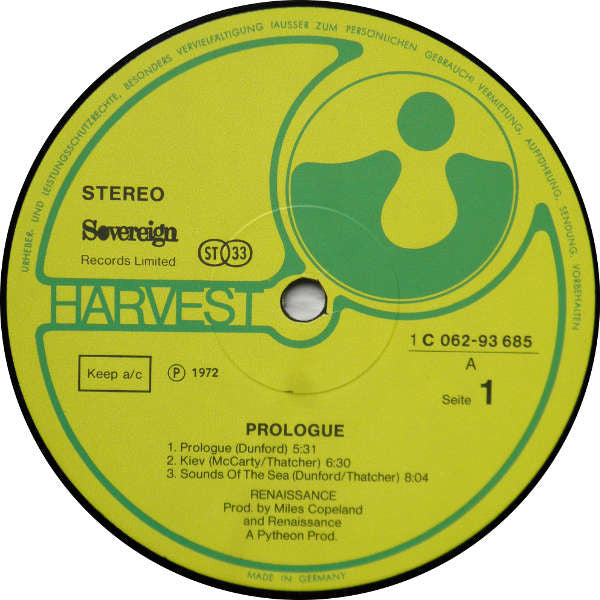 Renaissance (4) : Prologue (LP, Album, Wal)