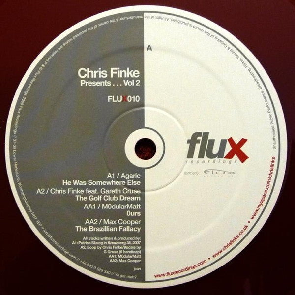 Chris Finke : Presents...Vol.2 (12", Red)
