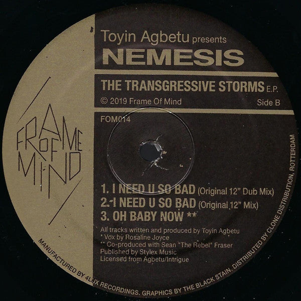 Toyin Agbetu Presents Nemesis (12) : The Transgressive Storms EP (12", EP)