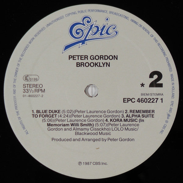 Peter Gordon : Brooklyn (LP, Album)