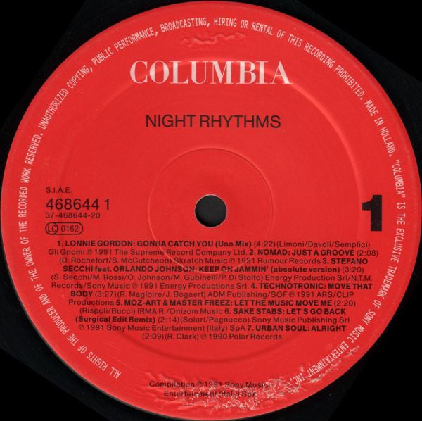 Various : Night Rhythms (LP, Comp, Mixed)