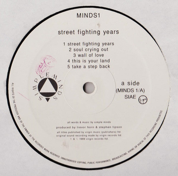 Simple Minds : Street Fighting Years (LP, Album, Gat)