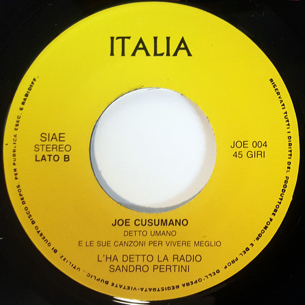 Joe Cusumano : Joe Cusumano E La Sua Meravigliosa Chitarra (7", EP)