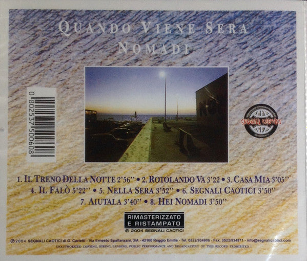 Nomadi : Quando Viene Sera (CD, Album, RE, RM, RP)