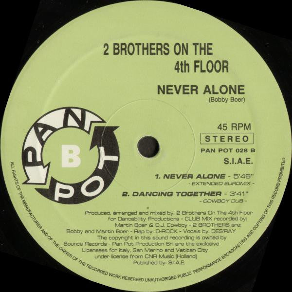2 Brothers On The 4th Floor : Never Alone (12")