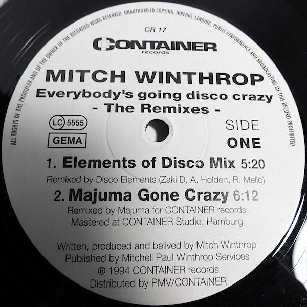 Mitch Winthrop : Everybody's Going Disco Crazy - The Remixes (12")