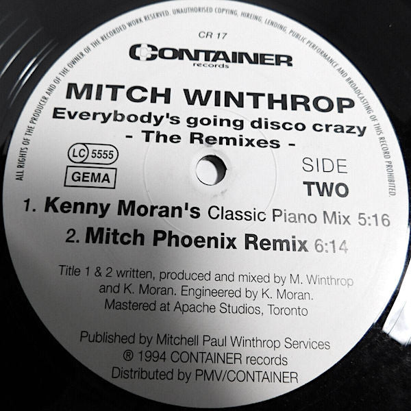 Mitch Winthrop : Everybody's Going Disco Crazy - The Remixes (12")
