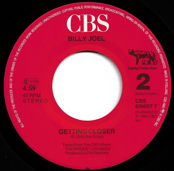 Billy Joel : A Matter Of Trust (7", Single)