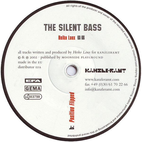 Heiko Laux : The Silent Bass (12")
