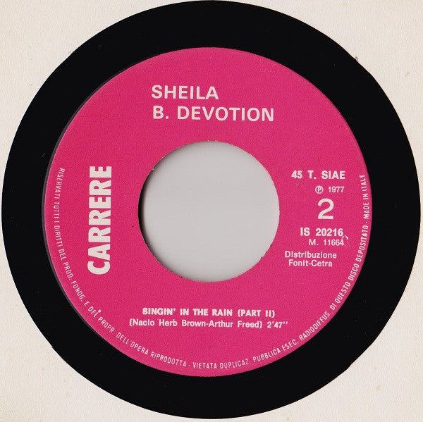Sheila B. Devotion* : Singin' In The Rain (7", Single)