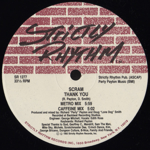 Scram (3) : Thank You / Off The Beaten Track (12")