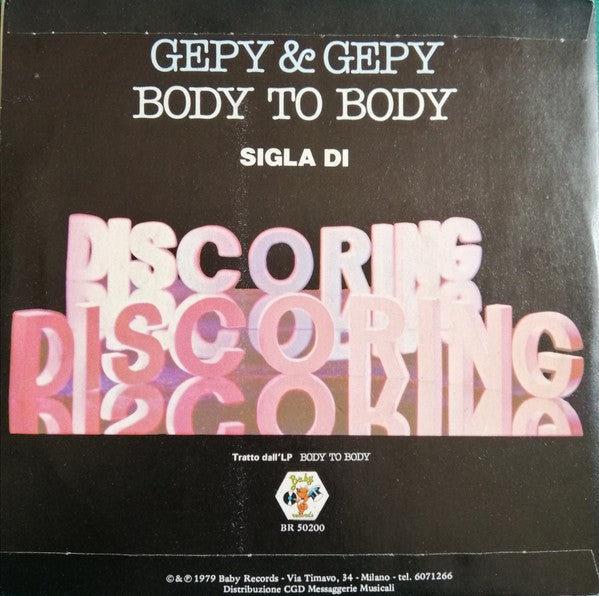 Gepy & Gepy : Body To Body (7")