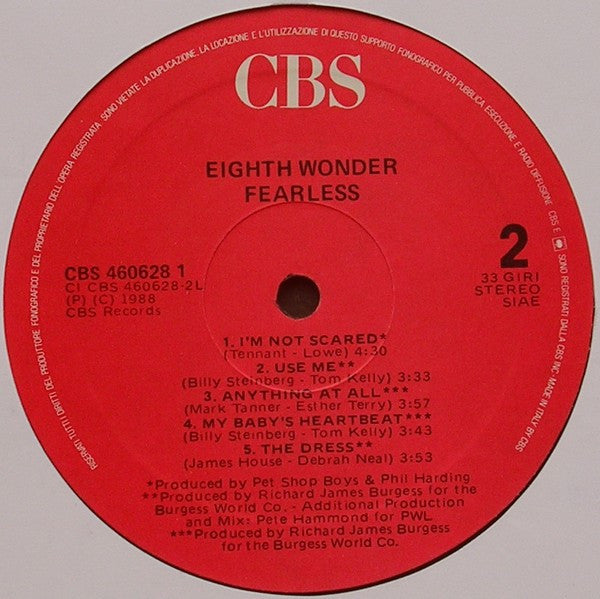 Eighth Wonder : Fearless (LP, Album)