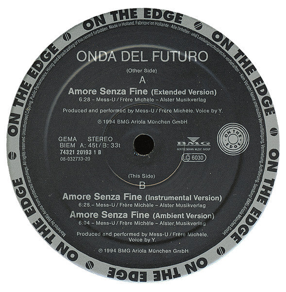 Onda Del Futuro : Amore Senza Fine (12")