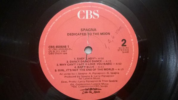 Spagna* : Dedicated To The Moon (LP, Album)