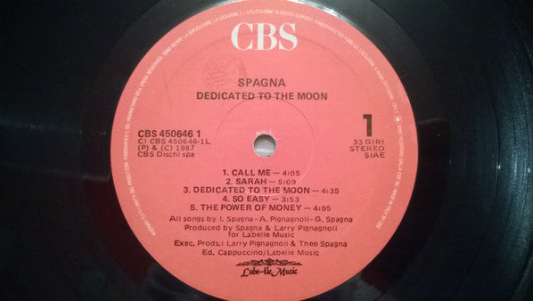 Spagna* : Dedicated To The Moon (LP, Album)