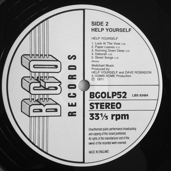 Help Yourself : Help Yourself (LP, Album, RE)