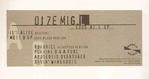 DJ Ze Mig L : Loud As L EP (12", EP)