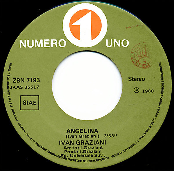 Ivan Graziani : Firenze (Canzone Triste) / Angelina (7")
