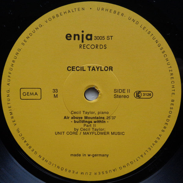 Cecil Taylor : Air Above Mountains < Buildings Within > (LP, Album, RE)