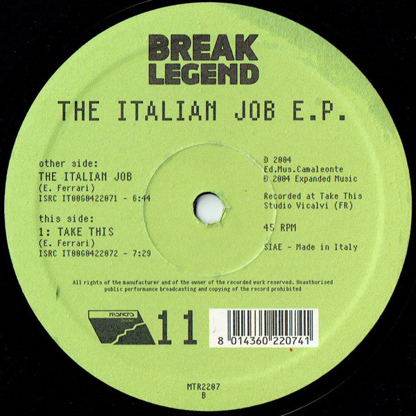 Break Legend : The Italian Job E.P. (12", EP)