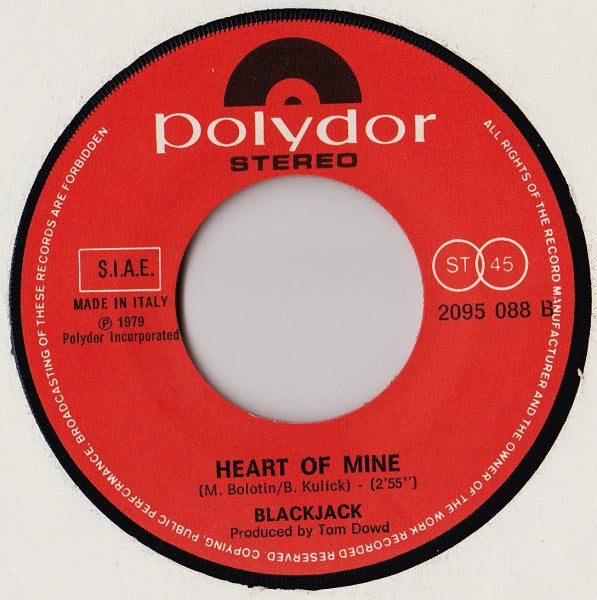 Blackjack (8) : Love Me Tonight / Heart Of Mine (7")