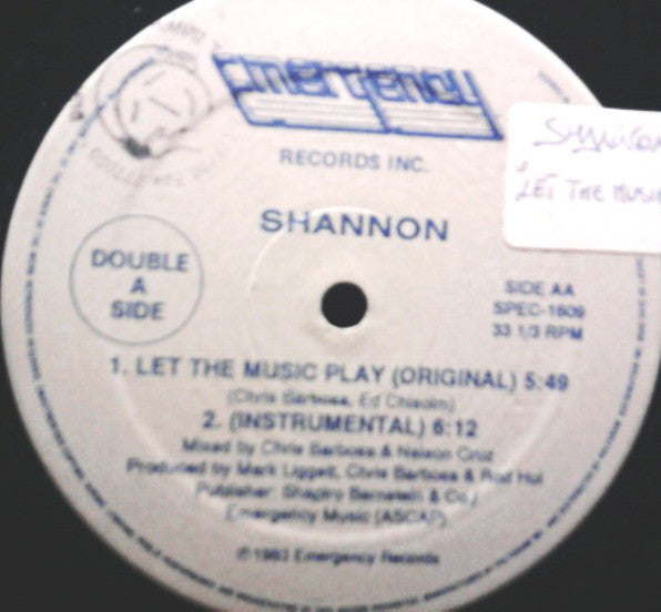 Shannon : Let The Music Play (12", RE)