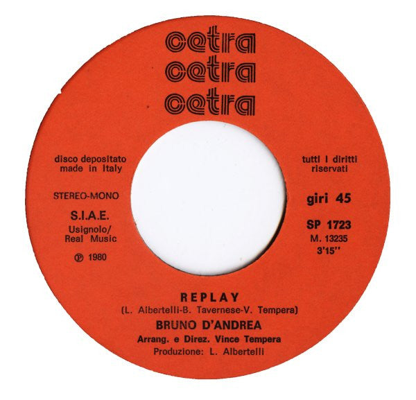 Bruno D'Andrea : Mara / Replay (7")