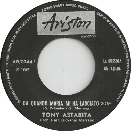 Tony Astarita : Da Quando Maria Mi Ha Lasciato (7")