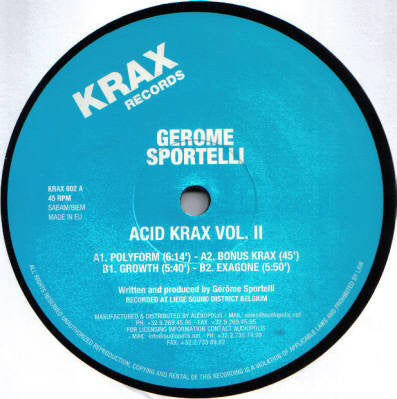 Gerome Sportelli : Acid Krax Vol. 2 (12")