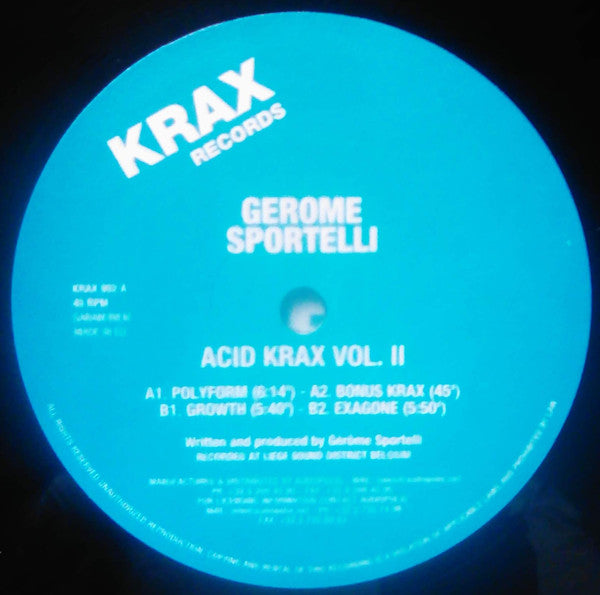 Gerome Sportelli : Acid Krax Vol. 2 (12")