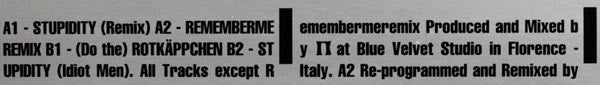 Pankow : Stupidity / Remembermeremix / (Do The) Rotkäppchen (12")