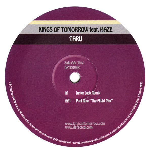 Kings Of Tomorrow Feat Haze : Thru (Part Two) (12")