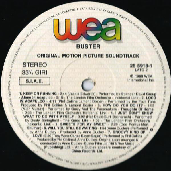 Various : Buster (Original Motion Picture Soundtrack) (LP, Comp)