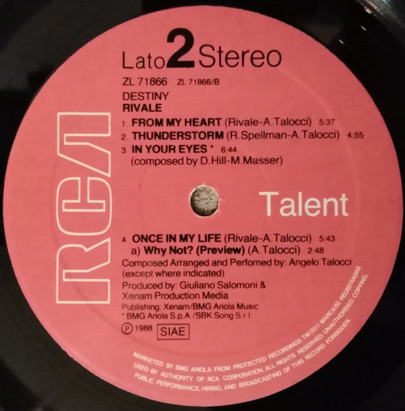 Rivale* : Destiny (LP, Album)