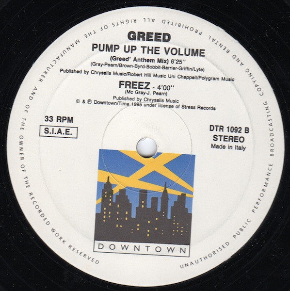 Greed : Pump Up The Volume (12")