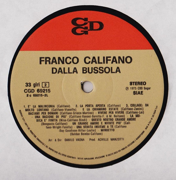 Franco Califano : Franco Califano Dalla Bussola (LP, Album)