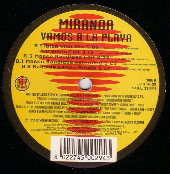Miranda (5) : Vamos A La Playa (12", Pic)