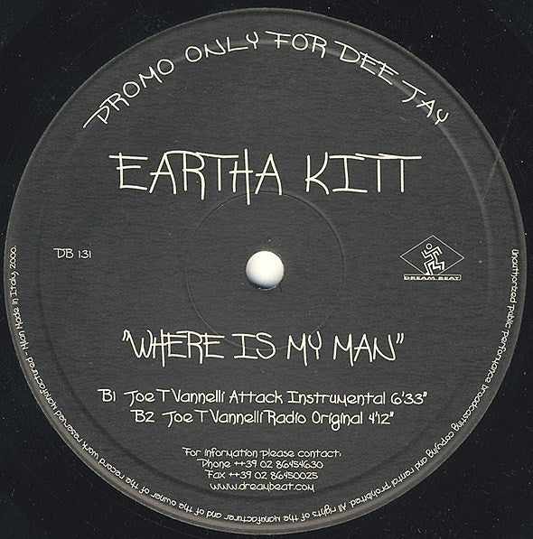 Eartha Kitt : Where Is My Man (12", Promo)