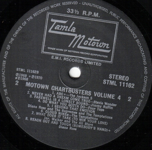 Various : Motown Chartbusters Vol. 4 (LP, Album, Comp, Lab)