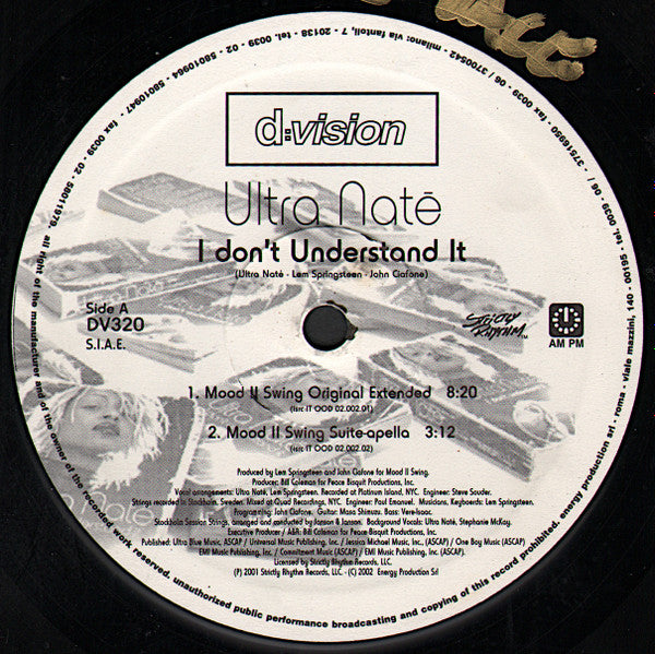 Ultra Naté : I Don't Understand It (12")