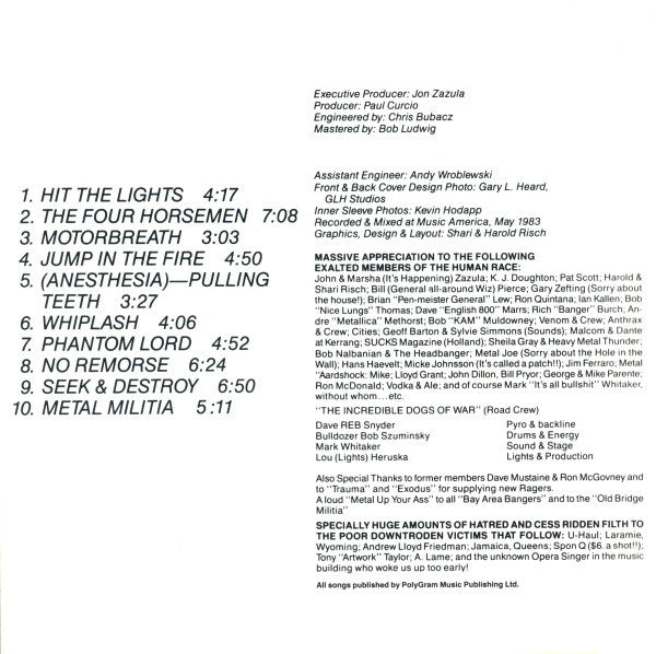 Metallica : Kill 'Em All (CD, Album, RE)